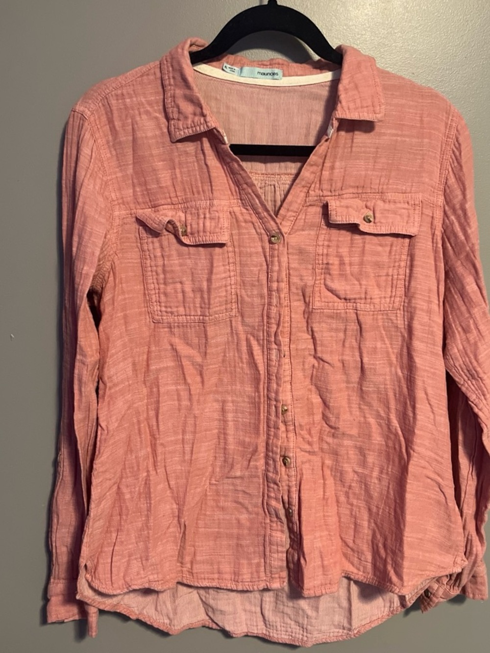 Maurices Soft Pink Ribbed Crewneck Top